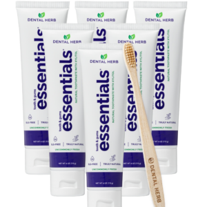6 Pack - Essentials Fluoride-Free Toothpaste with Xylitol. Plant Based and SLS-free